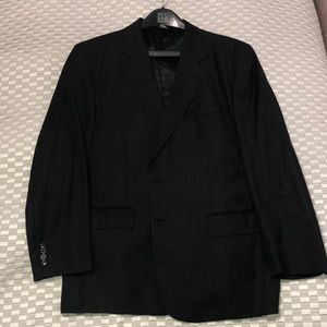 Black pinstripe suit